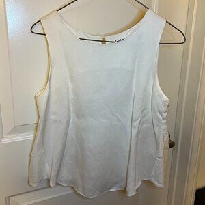 White Sleeveless Ruffled Blouse Women’s Size Medium